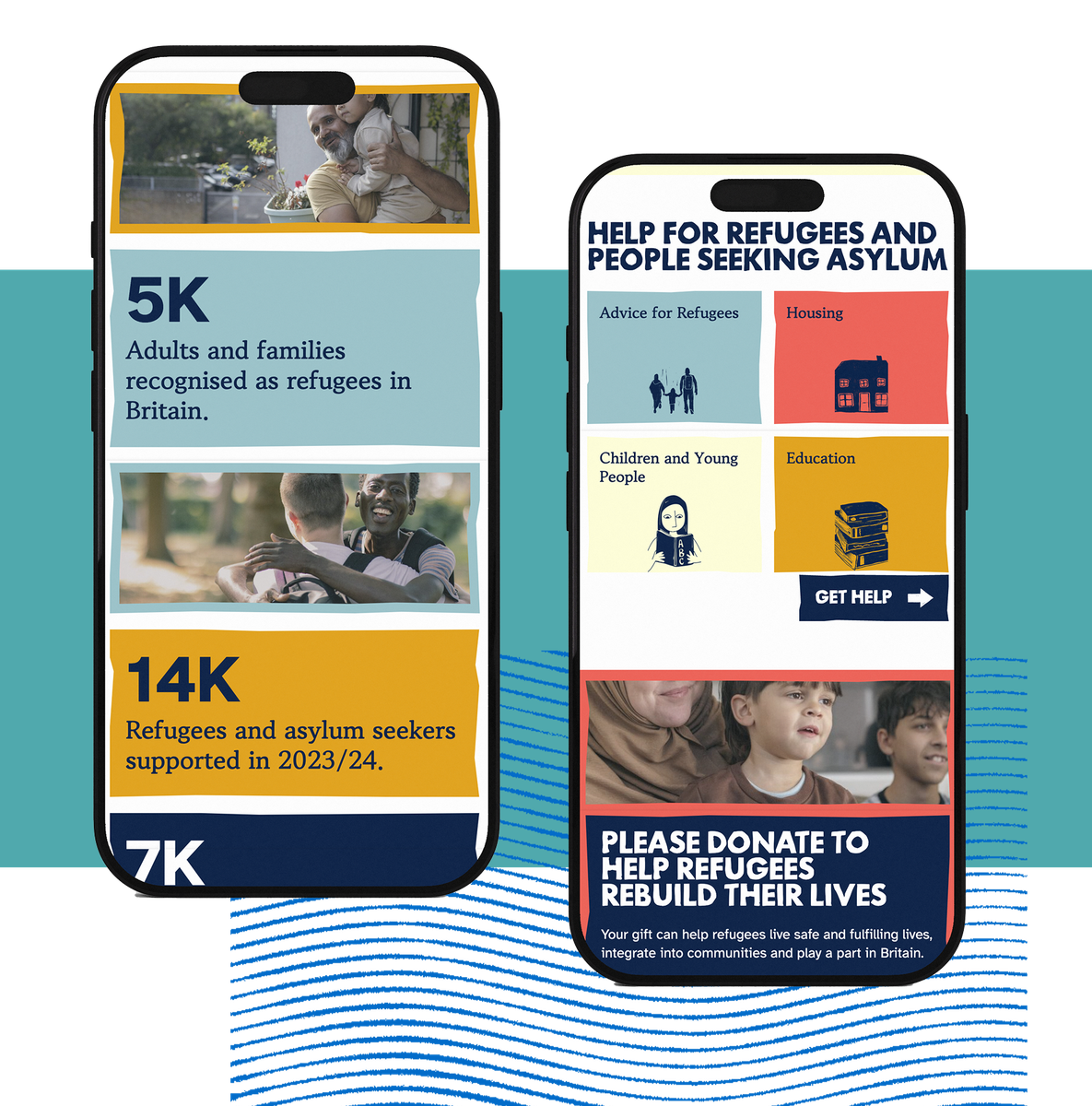 Mobile view of homepage